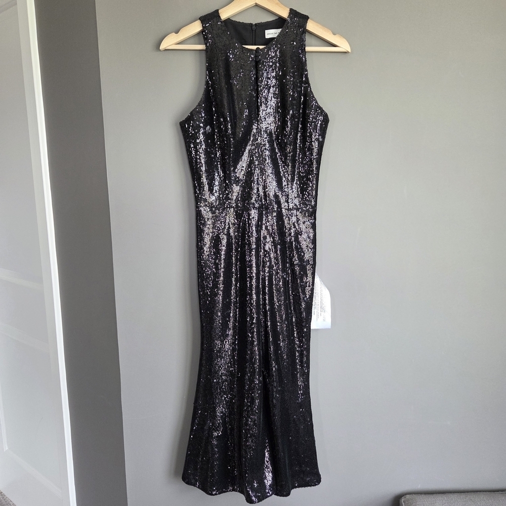 Dress the Population Black Sequin Sleeveless Sheeth Dress NWT Size Small